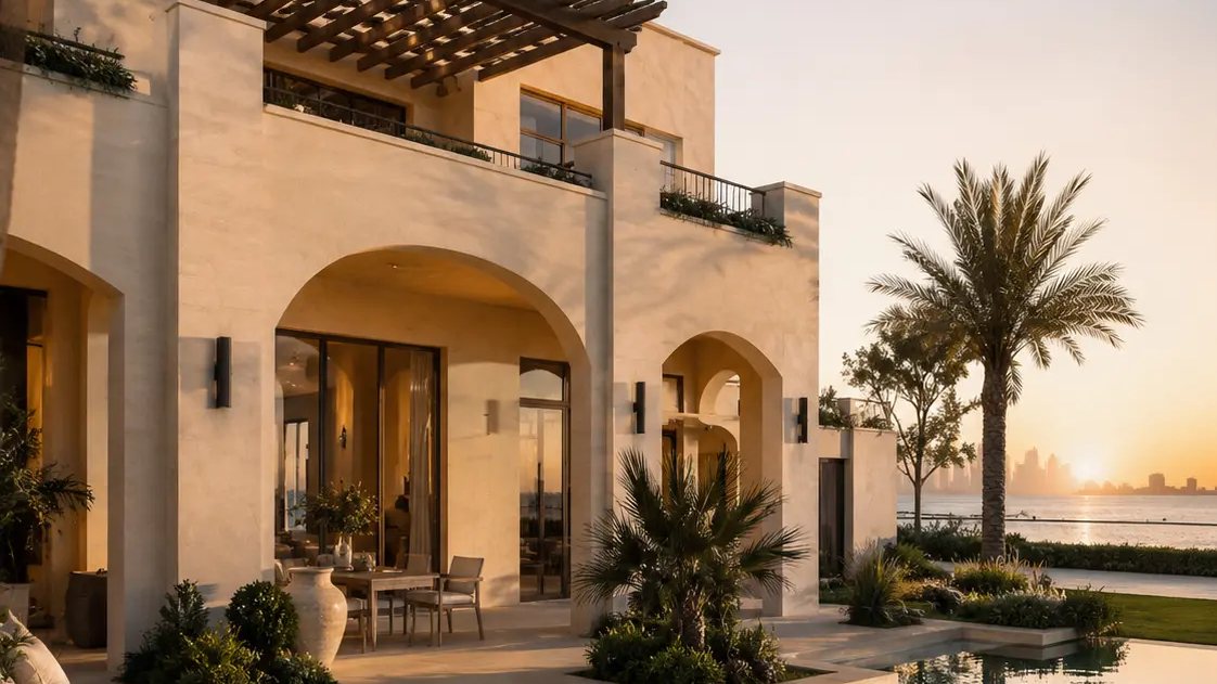Mediterranean-inspired Palm Jumeirah private villa renovation visualization
