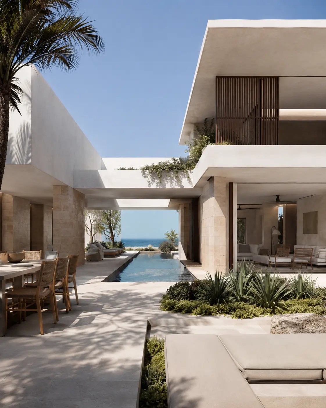 Coastal private villa design visualization at La Mer Dubai