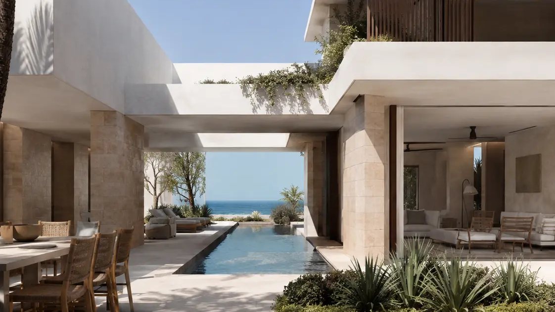 Coastal private villa design visualization at La Mer Dubai